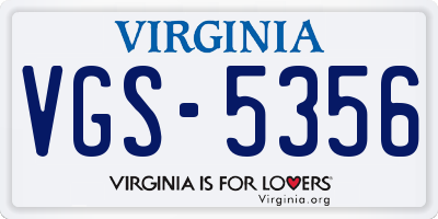 VA license plate VGS5356