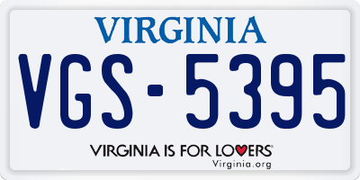 VA license plate VGS5395