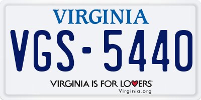 VA license plate VGS5440
