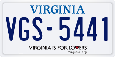 VA license plate VGS5441
