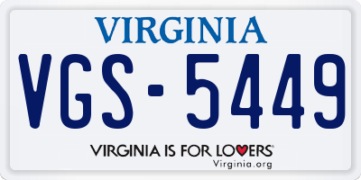 VA license plate VGS5449