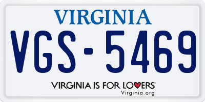 VA license plate VGS5469