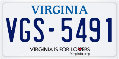 VA license plate VGS5491