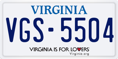 VA license plate VGS5504