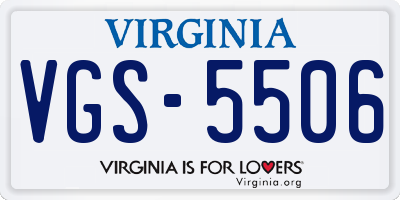 VA license plate VGS5506