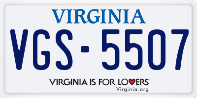 VA license plate VGS5507