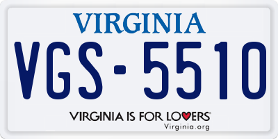 VA license plate VGS5510