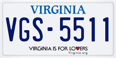 VA license plate VGS5511