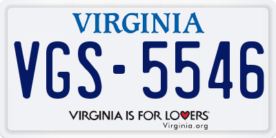 VA license plate VGS5546