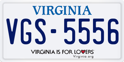VA license plate VGS5556