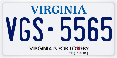 VA license plate VGS5565