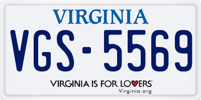 VA license plate VGS5569