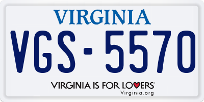 VA license plate VGS5570