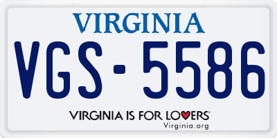 VA license plate VGS5586