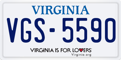 VA license plate VGS5590