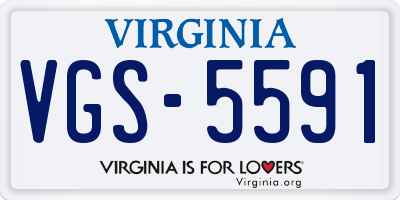 VA license plate VGS5591