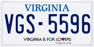 VA license plate VGS5596