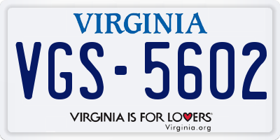 VA license plate VGS5602