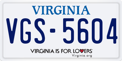 VA license plate VGS5604