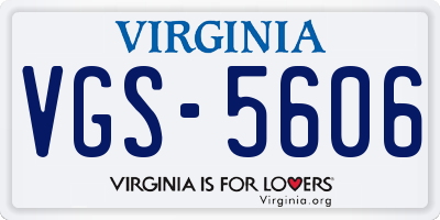 VA license plate VGS5606