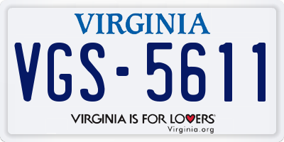 VA license plate VGS5611