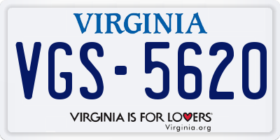 VA license plate VGS5620