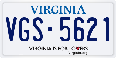 VA license plate VGS5621
