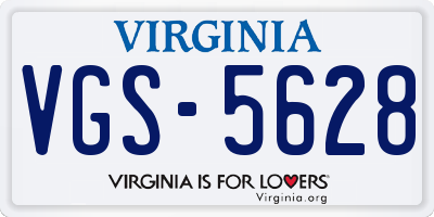 VA license plate VGS5628