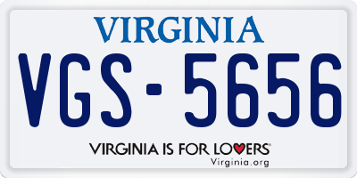 VA license plate VGS5656