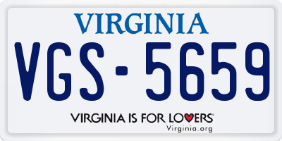 VA license plate VGS5659