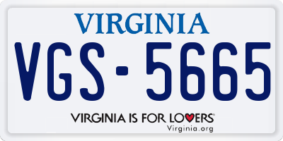 VA license plate VGS5665