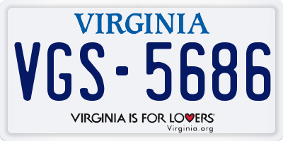 VA license plate VGS5686