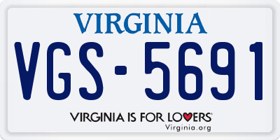 VA license plate VGS5691