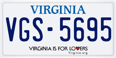 VA license plate VGS5695