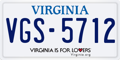 VA license plate VGS5712