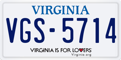 VA license plate VGS5714