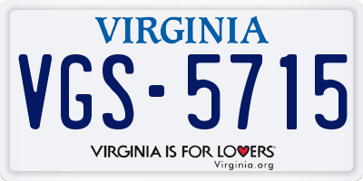 VA license plate VGS5715