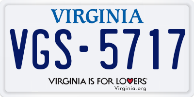 VA license plate VGS5717