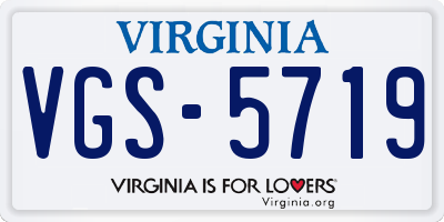VA license plate VGS5719