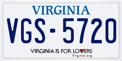 VA license plate VGS5720