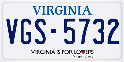 VA license plate VGS5732