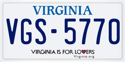 VA license plate VGS5770