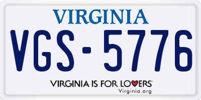 VA license plate VGS5776