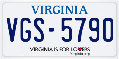 VA license plate VGS5790