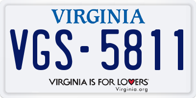 VA license plate VGS5811