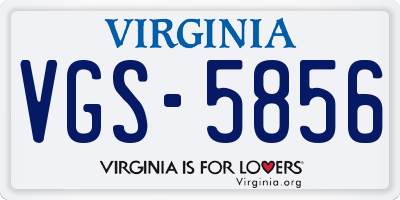 VA license plate VGS5856
