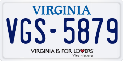 VA license plate VGS5879