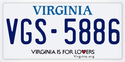 VA license plate VGS5886