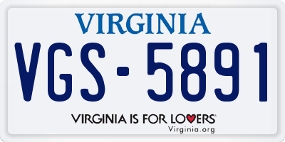 VA license plate VGS5891