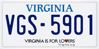 VA license plate VGS5901